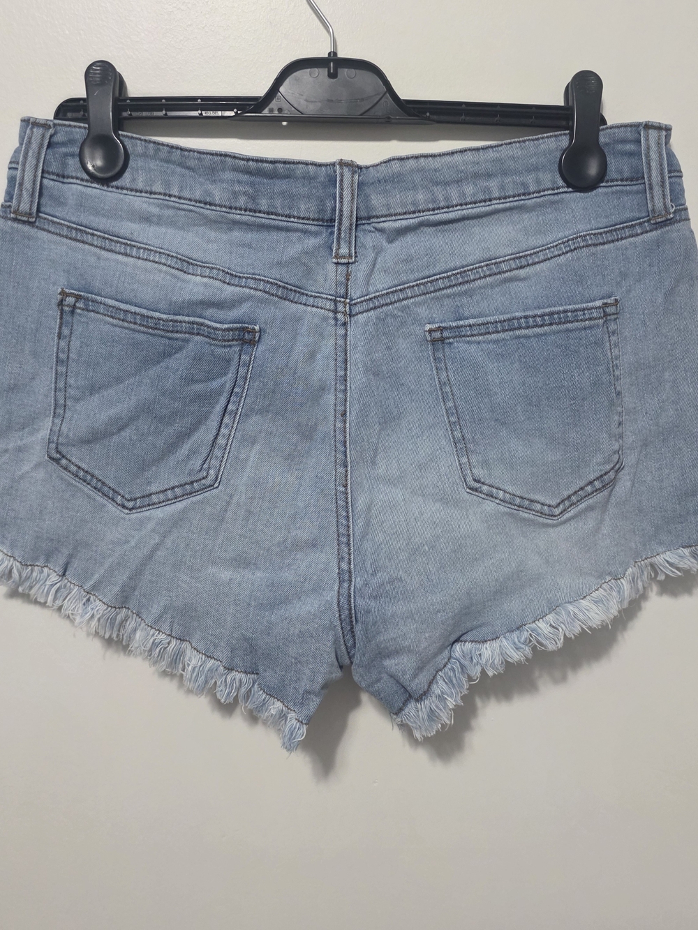 NOBO Light Blue Denim Shorts with Red Rose Appliqué - Picture 6 of 9